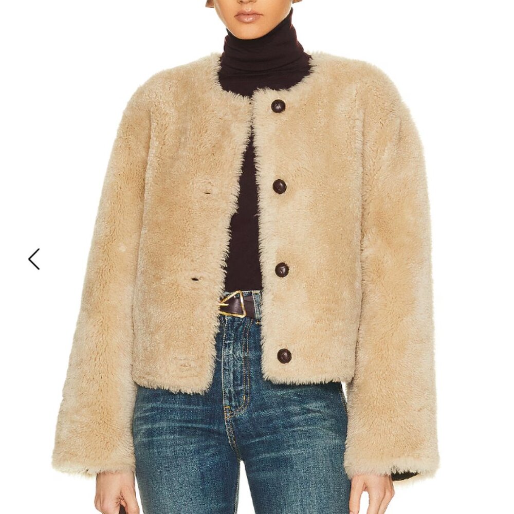Nili Lotan Carole Shearling Short Coat - Picture 5 of 10